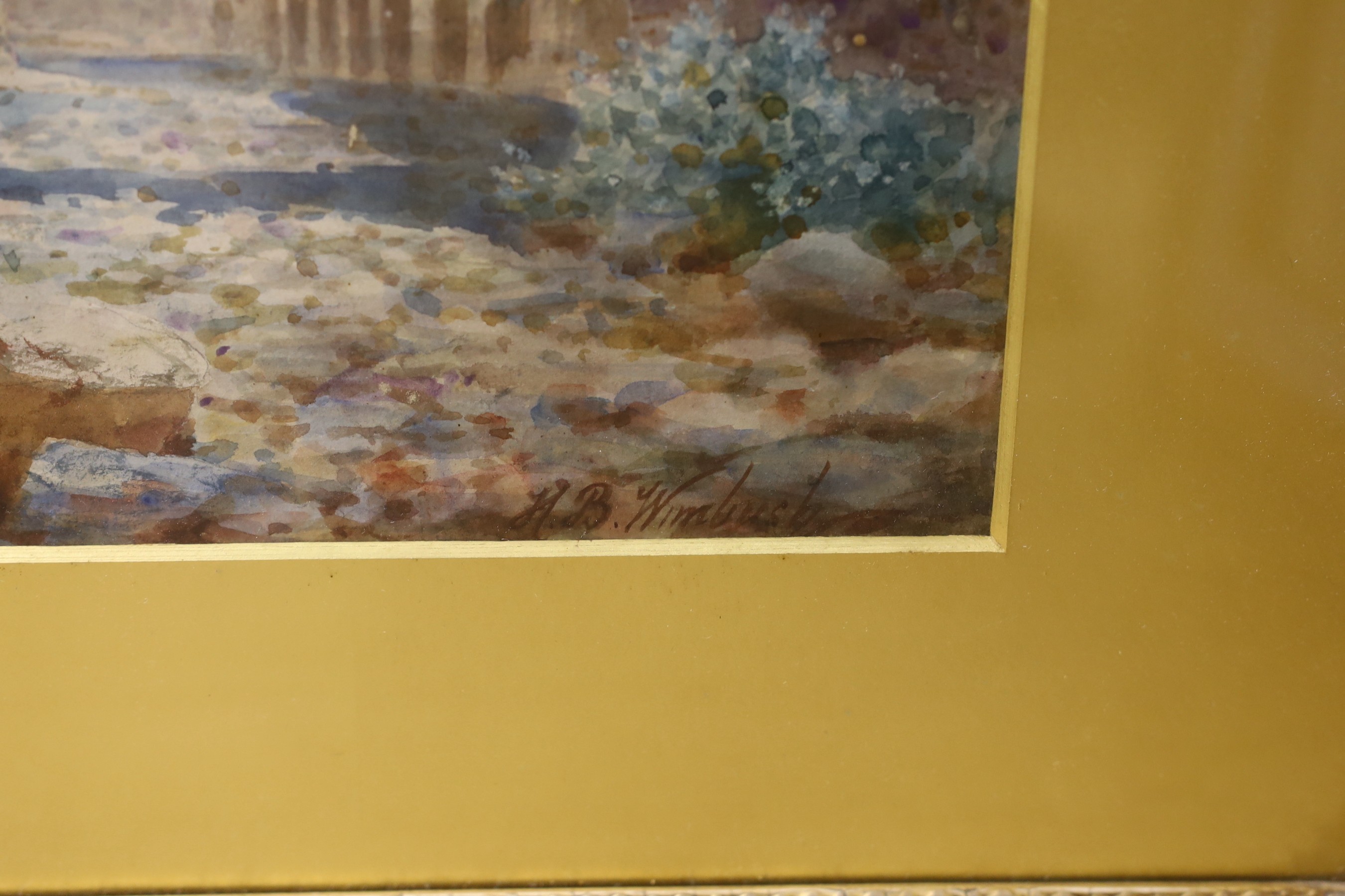 Henry B. Wimbush (1861-1910), watercolour, 'Sospel Maritime Alps', signed, 43 x 58cm